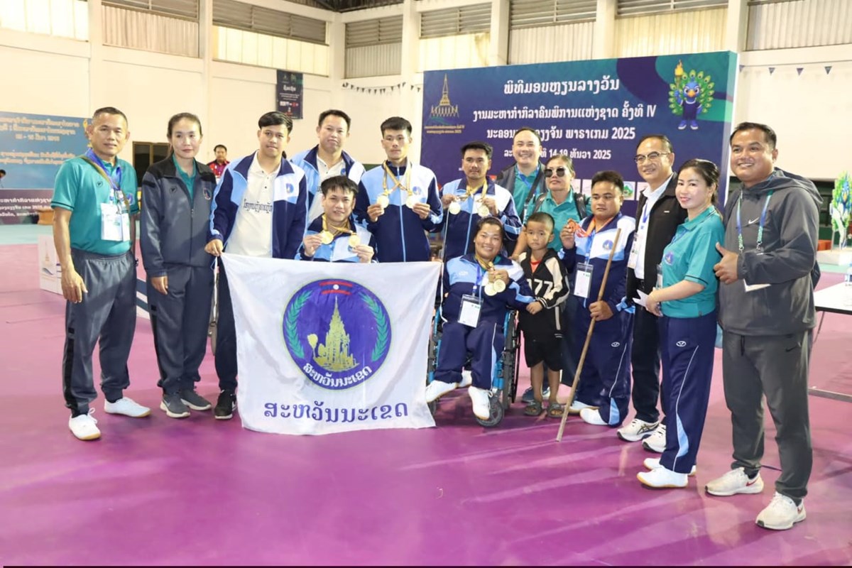 ສະຫວັນນະເຂດຍາດໄດ້ 8 ຫຼຽນຄໍາ ກິລາຍົກນໍ້າໜັກຄົນພິການ image 2 ສະຫວນນະເຂດຍາດໄດ 8 ຫຽນຄາ ກລາຍກນາໜກຄນພການ - image 2