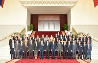 ປະທານປະເທດຕ້ອນຮັບ ຄະນະພະນັກງານການນໍາໜຸ່ມ 3 ປະເທດລາວ-ຫວຽດນາມ-ກໍາປູເຈຍ