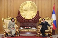 ທ່ານປະທານປະເທດ ຕ້ອນຮັບຜູ້ແທນ ຣາຊະອານາຈັກ ກໍາປູເຈຍ