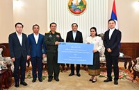 ບໍລິສັດ ASFC ຈຳກັດ ໃຫ້ການອຸປະຖໍາເຄື່ອງສາກໄຟຟ້າ ເພື່ອນໍາໃຊ້ເຂົ້າໃນວຽກງານ ຂອງກຳລັງປ້ອງກັນຊາດ