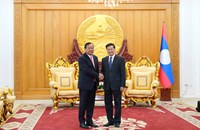 ປະທານປະເທດ ຕ້ອນຮັບ ລັດຖະມົນຕີກະຊວງການຕ່າງປະເທດ ກໍາປູເຈຍພ້ອມຄະນະເຂົ້າຢ້ຽມຂໍ່ານັບ