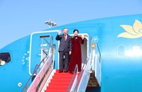 ເລຂາທິການໃຫຍ່ ຄະນະບໍລິຫານງານສູນກາງພັກກອມມູນິດຫວຽດນາມ ເດີນທາງເຖິງນະຄອນຫຼວງວຽງຈັນ