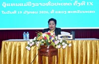 ປະທານສູນກາງສະຫະພັນແມ່ຍິງລາວ ເຜີຍແຜ່ຜົນສໍາເລັດກອງປະຊຸມໃຫຍ່ແມ່ຍິງທົ່ວປະເທດ ທີ່ແຂວງສະຫວັນນະເຂດ