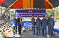 ບ້ານນາທານກ້ວຍ ເປີດຂະບວນການກໍ່ສ້າງທາງເບຕົງເຂົ້າບ້ານ ໄລຍະທຳອິດ 