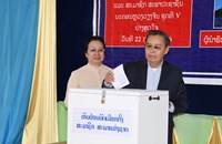 ທ່ານ ໄຊສົມພອນ ພົມວິຫານ ປະທານສະພາແຫ່ງຊາດ ໄປໃຊ້ສິດປ່ອນບັດເລືອກຕັ້ງສສຊຊຸດທີ X ແລະ ສສຂຊຸດທີ V