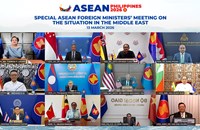 ລັດຖະມົນຕີຕ່າງປະເທດອາຊຽນ ຫາລືກ່ຽວກັບສະ​ຖາ​ນະ​ການ​ຢູ່​ພາກ​ພື້ນ​ຕາ​ເວັນ​ອອກ​ກາງ