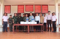 ອົງການກາແດງແຫ່ງຊາດລາວມອບເຄື່ອງກອງນ້ຳໃຫ້ທະຫານແຂວງຈຳປາສັກ