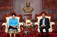 ປະທານ ສນຊ ຕ້ອນຮັບການເຂົ້າຢ້ຽມຂໍ່ານັບຂອງປະທານ ສສຍລ