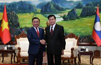 ສະຫາຍ ທອງລຸນ ສີສຸລິດ ຕ້ອນຮັບການເຂົ້າຢ້ຽມຂໍ່ານັບຂອງສະຫາຍ ເຈິ່ນເກີມຕູ