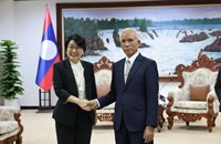 ຫົວໜ້າ ຄອສພ ຕ້ອນຮັບທູດ ສປ ຈີນ ປະຈໍາ ສປປ ລາວ