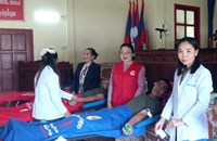 ໂຮງຮຽນການທະຫານແຂວງອັດຕະປື ຮ່ວມບໍລິຈາກເລືອດ ຊ່ວຍເຫຼືອສັງຄົມ