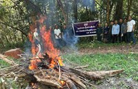 ອັດຕະປື ທຳລາຍຊິ້ນສ່ວນສັດປ່າ ພ້ອມປ່ອຍສັດປ່າ ທີ່ຍັງມີຊີວິດຄືນສູ່ທຳມະຊາດ