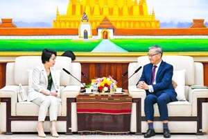 ຫົວໜ້າ ຄຕພ ຕ້ອນຮັບ ທູດ ສປ ຈີນ ປະຈໍາ ລາວ ຄົນໃໝ່