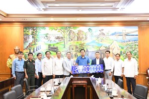 ສອງພາກສ່ວນ ປະກອບສ່ວນຊ່ວຍເຫຼືອຜົນກະທົບຈາກໄພນໍ້າຖ້ວມ ຢູ່ແຂວງຈໍາປາສັກ