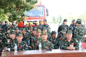 ຄະນະຊີ້ນຳການຝຶກຊ້ອມ ກອບກູ້ໄພພິບັດ 3 ກອງທັບ ລົງຕິດຕາມການຝຶກຊ້ອມຢ່າງໃກ້ຊິດ