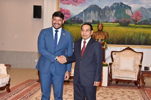 ຄະນະຜູ້ແທນຂັ້ນສູງ ຂອງພັກສັງຄົມນິຍົມເອກະພາບເວເນຊູເອລາ  ເຂົ້າຢ້ຽມຂໍ່ານັບ ການນໍາຂັ້ນສູງຂອງພັກປປ ລາວ