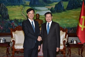 ສະຫາຍເລຂາທິການໃຫຍ່ ຕ້ອນຮັບຫົວໜ້າຫ້ອງວ່າການສູນກາງພັກກອມມູນິດຫວຽດນາມ