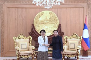 ຮອງປະທານປະເທດ ຕ້ອນຮັບ ທູດຈີນ ປະຈໍາລາວ ຄົນໃໝ່