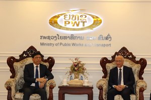 ທ່ານ ລມຕ ກະຊວງ ຍທຂ ຕ້ອນຮັບຮອງລັດຖະມົນຕີກະຊວງຄົມມະນາຄົມຂົນສົ່ງຫວຽດນາມ