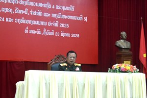 ສະຫຼຸບວຽກງານປ້ອງກັນຊາດ-ປ້ອງກັນຄວາມສະຫງົບ 4 ແຂວງພາກໃຕ້ ແລະ 1 ກອງພົນ ປະຈໍາປີ 2024