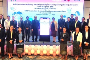 ເປີດຂະບວນການທົດລອງການນໍາໃຊ້ລະບົບສົ່ງຂໍ້ຄວາມແຈ້ງເຕືອນກ່ຽວກັບວັກຊິນກັນພະຍາດ