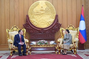 ຮອງປະທານປະເທດ ຕ້ອນຮັບທູດມົງໂກລີ ເຂົ້າຢ້ຽມອໍາລາ