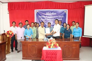 ພິທີເຊັນສັນຍາໂຄງການກໍ່ສ້າງ-ສ້ອມແປງຊົນລະປະທານນໍ້າຕໍາ ເບີ2