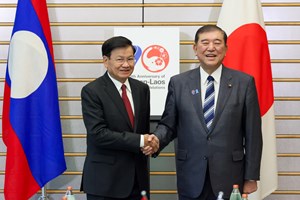 ປະທານປະເທດ ພົບປະກັບ ນາຍົກລັດຖະມົນຕີ ຍີ່ປຸ່ນ