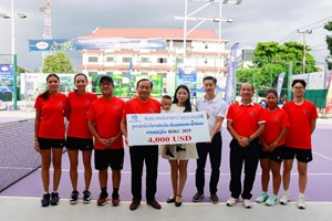 ຫວັງ ອິນເວັສເມັນ ສະໜັບສະໜູນນັກກິລາເທັນນິສທີມຊາດລາວ 85 ລ້ານກວ່າກີບ ຮ່ວມຊີງແຊັມໂລກ ທີ່ປະເທດຈໍແດນ