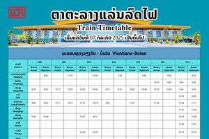 ແຈ້ງການອັບເດດຕາຕະລາງແລ່ນລົດໄຟຫຼ້າສຸດຂອງບໍລິສັດທາງລົດໄຟລາວ-ຈີນຈຳກັດ