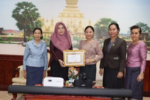 ສນຊ ໄດ້ຮັບເຄື່ອງຊ່ວຍເຫຼືອຈາກສະມາຄົມ ສາມັກຄີເພື່ອຄວາມດີ