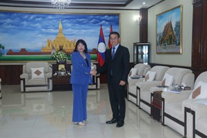 ຫົວໜ້າ ຄຕພ ຕ້ອນຮັບການເຂົ້າຢ້ຽມຂໍ່ານັບອໍາລາຂອງເອກອັກຄະລັດຖະທູດ ຝ​ຣັ່ງ ປະຈໍາ ລາວ