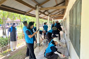 ອາສາສະໝັກ ລັດວິສາຫະກິດສະໜາມບິນ ເກົາຫຼີ ຮ່ວມຈັດກິດຈະກຳກັບນັກຮຽນ ໂຮງຮຽນມັດທະຍົມສົມບູນເດັກກໍ່າພ້າ