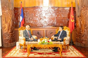 ທ່ານ ລິນຄຳ ດວງສະຫວັນ ຕ້ອນຮັບທູດສິງກະໂປ ເຂົ້າຢ້ຽມອຳລາ