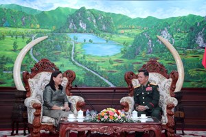 ລັດຖະມົນຕີກະຊວງປ້ອງກັນປະເທດ ຕ້ອນຮັບທູດໄທຢ້ຽມຂໍ່ານັບອຳລາ