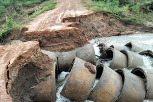 ເສັ້ນທາງຫຼາຍຈຸດຂອງເມືອງນອງ ໄດ້ຮັບຜົນເສຍຫາຍຈາກຈາກພາຍຸຣາກາຊາ ແລະພາຍຸບົວລອຍ