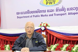 ຮອງລັດຖະມົນຕີກະຊວງ ສທຂ ເຄື່ອນໄຫວຊຸກຍູ້ໂຄງການກໍ່ສ້າງນໍ້າປະປາ ຢູ່ແຂວງອັດຕະປື.