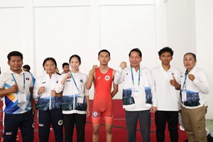 ຄໍາມ່ວນ ຕັ້ງເປົ້າ 2 ຫຼຽນຄໍາ ໃນກິລາມວຍປໍ້າ ທີ່ນະຄອນຫຼວງວຽງຈັນເກມ