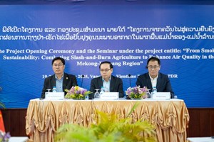 ກອງປະຊຸມສຳມະນາ “ໂຄງການຈາກຄວັນໄຟສູ່ຄວາມຍືນຍົງ:ຫຼຸດຜ່ອນການຖາງປ່າ-ເຮັດໄຮ່ ເພື່ອປັບປຸງຄຸນນະພາບອາກາດໃນພາກພື້ນແມ່ນໍ້າຂອງ-ແມ່ນ້ຳລ້ານຊ້າງ”