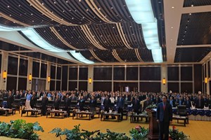 ໂຮມຊຸມນຸມໃຫຍ່ສະຫຼອງວັນສ້າງຕັ້ງສະຫະພັນກໍາມະບານລາວ ຄົບຮອບ 70 ປີ