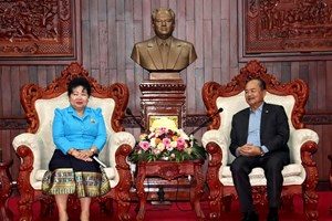 ປະທານ ສນຊ ຕ້ອນຮັບການເຂົ້າຢ້ຽມຂໍ່ານັບຂອງປະທານ ສສຍລ