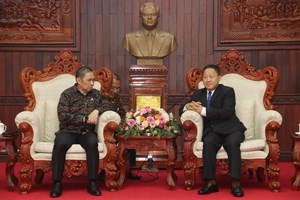 ຮອງປະທານ ສນຊ ຕ້ອນຮັບຮອງລັດຖະມົນຕີກະຊວງການຕ່າງປະເທດອິນໂດເນເຊຍ