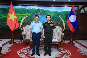 ຮອງລັດຖະມົນຕີກະຊວງປ້ອງກັນປະເທດ ຕ້ອນຮັບຜູ້ແທນເຫຼົ່າທັບປ້ອງກັນອາກາດ-ທະຫານອາກາດ ຫວຽດນາມ