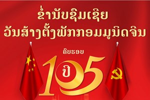 ຂາໍ່ນັບຊົມເຊີຍວັນສ້າງຕັ້ງພັກກອມມູນິດຈິີນ ຄົບຮອບ 105 ປີ ຢ່າງສຸດໃຈ (1/7/1921-1/7/2026)