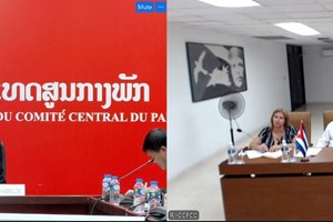 ຫົວໜ້າຄະນະພົວພັນຕ່າງປະເທດສູນກາງພັກ ປປ ລາວ ພົບປະກັບ ຫົວໜ້າຄະນະພົວພັນຕ່າງປະເທດສູນກາງພັກກອມນູນິດກູບາ