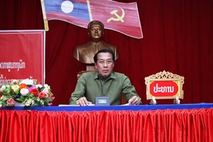 ສະຫາຍ ວັນໄຊ ພອງສະຫວັນ ເຄື່ອນໄຫວຢ້ຽມຢາມ ແລະ ເຮັດວຽກຢູ່ເມືອງຂວາ