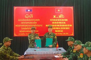 ທະຫານຊາຍເເດນ ລາວ-ຫວຽດນາມ ກວດກາຫຼັກໝາຍຊາຍແດນຮ່ວມກັນ