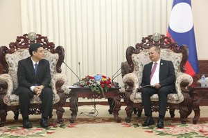 ສະຫາຍ ກິແກ້ວ ໄຂຄຳພິທູນ ຕ້ອນຮັບຄະນະຜູ້ແທນສະມາຄົມມິດຕະພາບ ຫວຽດນາມ -ລາວ