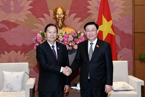 ຄະນະຜູ້ແທນສະພາແຫ່ງຊາດລາວ ເຂົ້າຢ້ຽມຂໍ່ານັບປະທານສະພາແຫ່ງຊາດຫວຽດນາມ