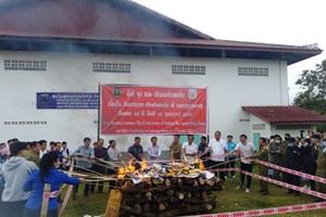 ຫຼວງພະບາງຈູດທຳລາຍຢາເສບຕິດຫຼາຍກວ່າ 2 ແສນເມັດ